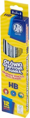 Produktbild von Graphitstift mit Radiergummi HB (12St.) ASTRA