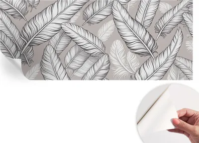 Produktbild von Selbstklebende Wandtapete - Dekorative Tapete für Wohnzimmer - Klebefolie für Wandbilder - Tapetenfolie für Wanddekoration - 208x146 cm - Feine Federn