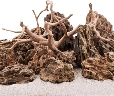 Produktbild von Aquarium Natursteine Wurzel 5kg Drachensteine + Moorkienwurzel M