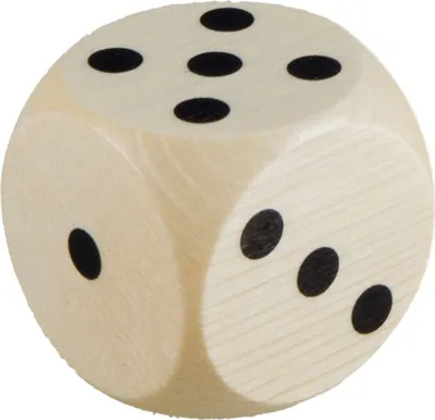 Produktbild von Würfel, mit Augenzahlen aus Holz 4 cm
