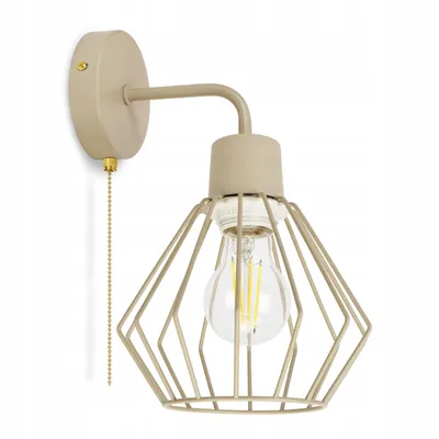 Obrázek produktu pro LUXOLAR – LED nástěnná lampa s vypínačem, béžovo-šedá, E27, 60 W – nástěnné svítidlo do interiéru pro obývací pokoje a kuchyně – nástěnné osvětlení, klasický design