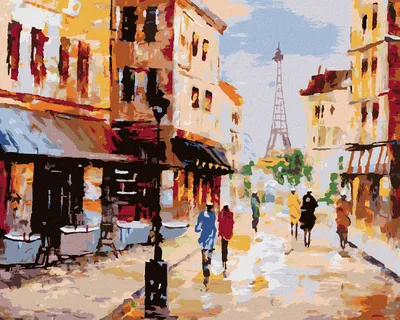 Produktbild von Zuty - Malen nach Zahlen - EINE STRASSE IN PARIS, 40x50 cm, ohne Keilrahmen
