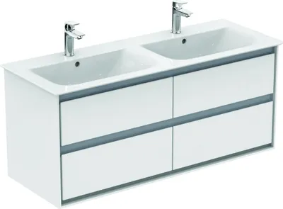 Produktbild von Ideal Standard Möbeldoppelwaschtisch-Unterschrank CONNECT AIR 1200 x 440 x 517 mm braun matt / weiß matt