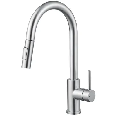 Produktbild von CECIPA max Edelstahl Küchenarmatur - 360° Schwenkbereich - Mit ausziehbarer Handbrause und 2 Strahlarten - Chrom gebürstet