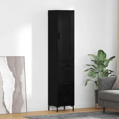 Produktbild von vidaXL Highboard Schwarz Eichen-Optik 34,5 x 34 x 180 cm Holzwerkstoff