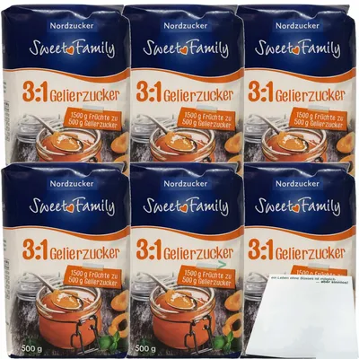 Produktbild von Nordzucker Gelierzucker 3zu1 6er Pack (6x500g Packung) + usy Block