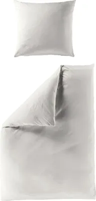 Produktbild von JACK Mako Satin Bettwäsche Einfarbig Uni Anthrazit Weiß Silber Taupe versch. Größen Edel seidiger Glanz, Farbe:Silber, Größe:135x200cm Bettwäsche