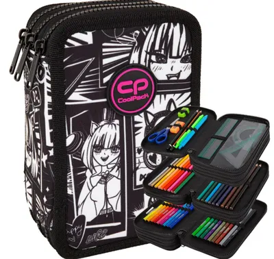 Zdjęcie produktu dla Piórnik Potrójny Z Wyposażeniem Manga Jumper 3 Coolpack