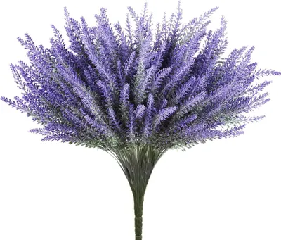 Produktbild von Set mit 4 künstlichen Lavendelpflanzen – realistische Seidenpflanzen für Dekoration oder Bastelarbeiten – ideal für Brautsträuße mit anderen künstlichen oder getrockneten Blumen