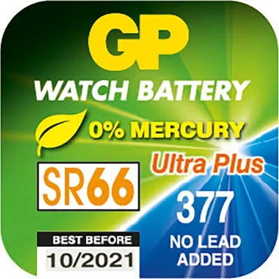 Produktbild von GP Knopfzelle SR66 / 377F, 1,55V, Silberoxid