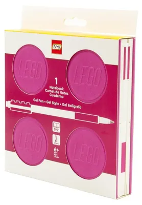 Obrázek produktu pro LEGO Zápisník s gelovým perem jako klipem a náhradní náplní - fialový