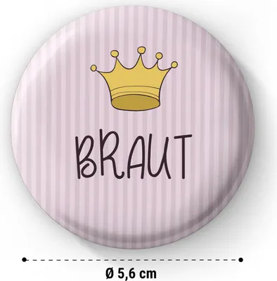 Produktbild von Buttons Krone JGA 12 Buttons 5,6 cm extra groß JGA-Geschenk