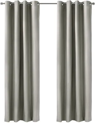 Imagen del producto de Juego de 2 cortinas opacas e aislantes para salón y dormitorio, 140 x 244 cm (gris claro)