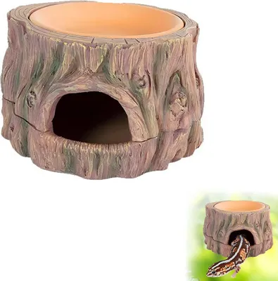 Produktbild von Amphibienhöhlen und -verstecke, 3-in-1-Feuchtigkeitshöhle, Terrarium-Feuchtbox-Versteckzubehör für Geckos, Eidechsen, Schlangen, Schildkröten, Frösche