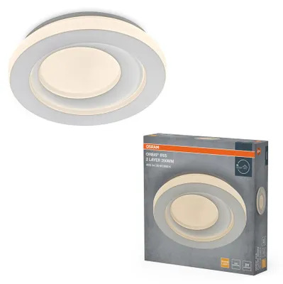 Produktbild von Osram LED Deckenleuchte Orbis Iris 2 Layer Weiß Ø29cm 36W 2600lm warmweiß 3000K