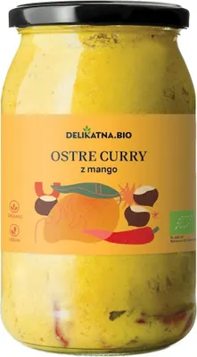 CURRY OSTRE Z MANGO I KASZTANAMI BIO 900 ml - DELIKATNA