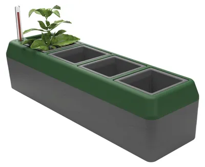 Produktbild von BioGreen Kräuterbeet "PROVENCE" für die Fensterbank mit 4 herausnehmbaren Töpfen