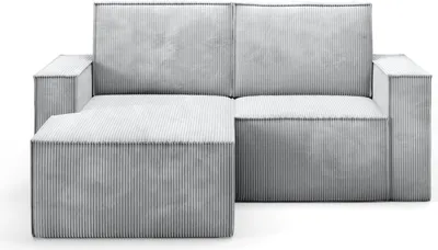 Produktbild von BETTSO klassisch Kord gepolstertes Ecksofa für Wohnzimmer ORTO Grau Links