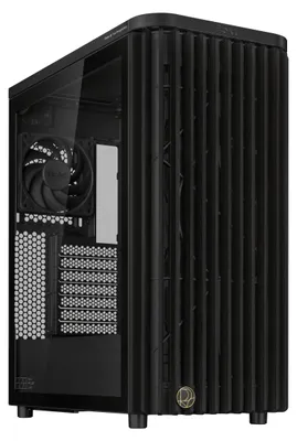 Produktbild von ASUS ProArt PA401 Wood TG PWM (Black), Tower, PC, Schwarz, ATX, Gehärtetes Glas, Holz, Gaming