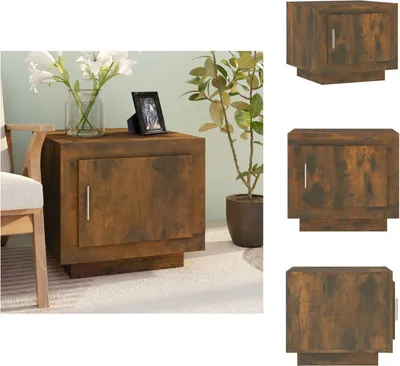 Immagine prodotto di vidaXL Tavolino in rovere affumicato 51x50x45 cm materiale a base di legno - Tavolini da caffè