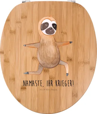 Produktbild von Mr. & Mrs. Panda WC Brille Faultier Yoga - Transparent - Geschenk, WC-Sitz, Faultiere, Klo-Deckel, Deko, Meditation, bambus sitz, Namaste, Klobrille, Toilettendeckel