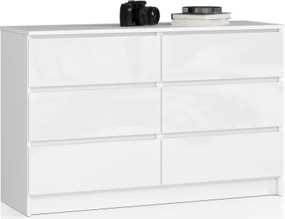 Obrázok produktu pre AKORD Furniture Factory OP0LK-1BIA003, Biela, 6 zásuvka/zásuviek, Lesklý, 16 mm, 51 cm, 400 mm