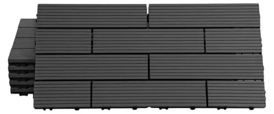 Produktbild von Eikuavons 30 Stück Terrassenfliesen 30 x 60 cm mit Klicksystem, UV- und witterungsbeständig für Terrasse, Pool und Balkon Anthrazit