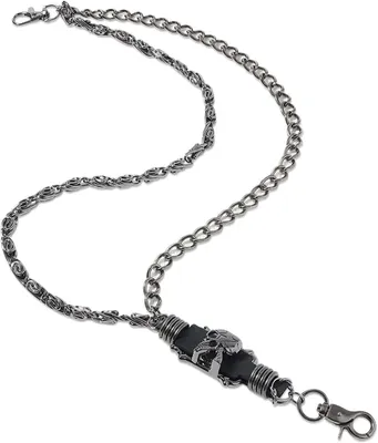 Productafbeelding van Broekketting Dubbel - Gothic Accessoire - Mode Accessorize - Dubbele Sluitingen - 56 cm - Zwart