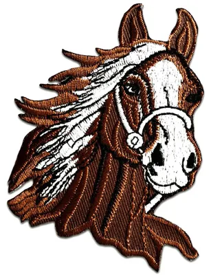 Produktbild von Pferd Hengst Tier - Aufnäher, Bügelbild, Aufbügler, Applikationen, Patches, Flicken, Zum Aufbügeln, Größe: 7,3 x 9 cm