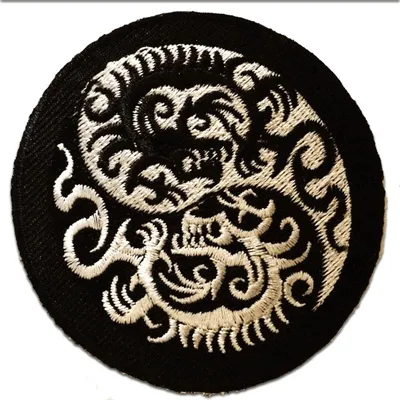 Obrázek produktu pro Yinyang Dragon Spiritual - záplata, nažehlovací, nažehlovací záplata, aplikace, záplata, nažehlovací, velikost: Ø 7,5 cm