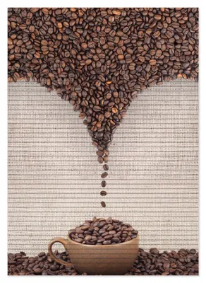 Produktbild von Wallario Duschmatte Antirutschmatte Badmatte Fußmatte Tasse mit Kaffeebohnen - Kaffeedesign, Größe ca. 70 x 50 cm