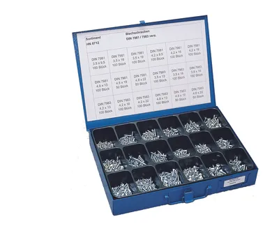 Produktbild von Blechschrauben Sortiment DIN 7981- DIN 7983 1600 Teile
