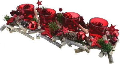 Produktbild von Adventní svícen podlouhlý červený 8x40 cm