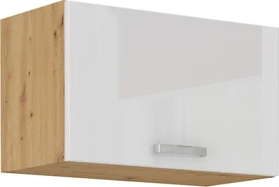 Produktbild von Hängeschrank 60 cm Eiche Artisan + Weiß Hochglanz Küchenzeile Küchenblock Küche