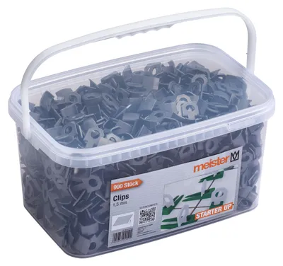 Produktbild von Meister Clips für Nivelliersystem "Starter" 900 Stück 1,5 mm Laschenstärke