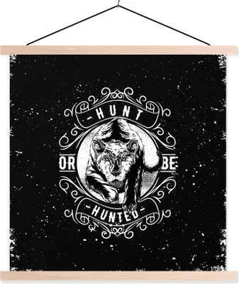 Produktbild von MuchoWow® Textilposter Jahrgang - Tiger - Design 120x120 cm mit holzfarbenen Rahmen - Textil-Poster
