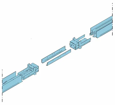 Produktbild von Dalsys Schiebetürsystem Verbindungselement für Doppelschiebetür Silber CW 75, für Glasschiebetür, raumsparende Türinstallation, für eine Wanddicke 100/125