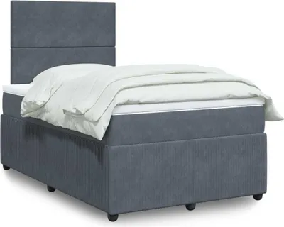 Produktbild von Möbel Boxspringbett mit Matratze Dunkelgrau 120x190 cm Samt - Bettrahmen 3292281