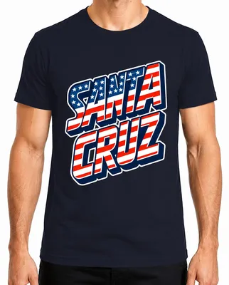 Produktbild von Santa Cruz USA Flagge Kalifornien Skater Surfer Retro Amerika Herren T-Shirt, Navy, XL