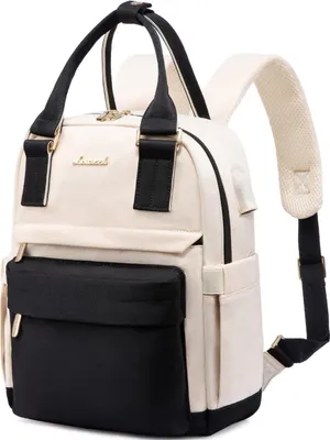 Zdjęcie produktu dla LOVEVOOK Plecak damski mały wodoodporny miejski elegancki czarny beżowy