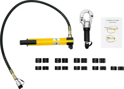 Obrázek produktu pro Hydraulické krimpovací kleště, 360° otočná hlava, vysoká tlaková síla, žlutá barva