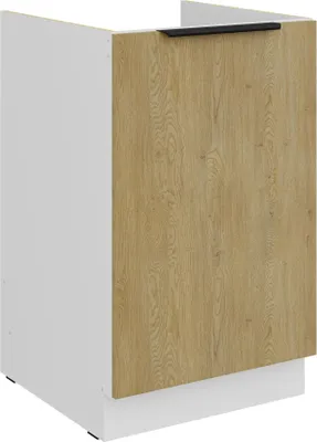 Produktbild von Küchen Spülenunterschrank 50 cm CREMONA Eiche hell + Weiß matt Küche Küchenzeile Küchenblock Einbauküche