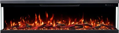 Obrázek produktu pro Třístranný elektrický krb Emotion Flame Unity 107 – prémiový oheň – na stěnu a k vestavbě – 107x19x36 cm – LED krb s topením 900/1800 W