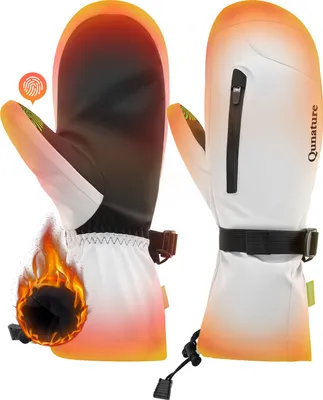 Produktbild von Qunature 1 paar Winter Winddichte Skihandschuhe Schneehandschuhe Snowboard Handschuhe mit Touchscreen S Weiß