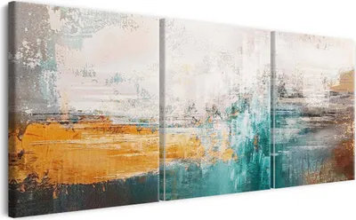 Produktbild von Moderne Leinwandbilder Triptychon Wandbild für das Wohnzimmer Abstraktion 90x180