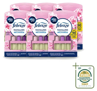 Productafbeelding van 6 x Ambi Pur 3Volution navulling - Bloemengeur - 20 ml - Voordeelverpakking - 6 stuks