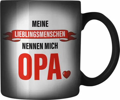 Produktbild von Trendation - Opa Geschenke Geschenk Farbwechsel Zauber-Tasse mit Spruch Opa Geschenkidee Nichte Enkel Vatertag Großvater (Schwarz)