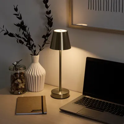 Image de Lampe de Table - HOME DECO FACTORY - Rechargeable - USB - Or
