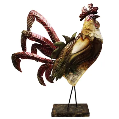 Produktbild von Dekofigur Hahn Ostern Osterdekoration Henne Gockel Eier Huhn Metallfigur