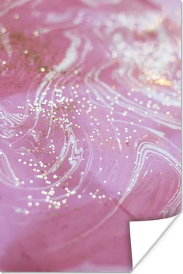 Produktbild von MuchoWow® Poster Marmor - Weiß - Rosa - Glitzer 120x180 cm - Kunstposter